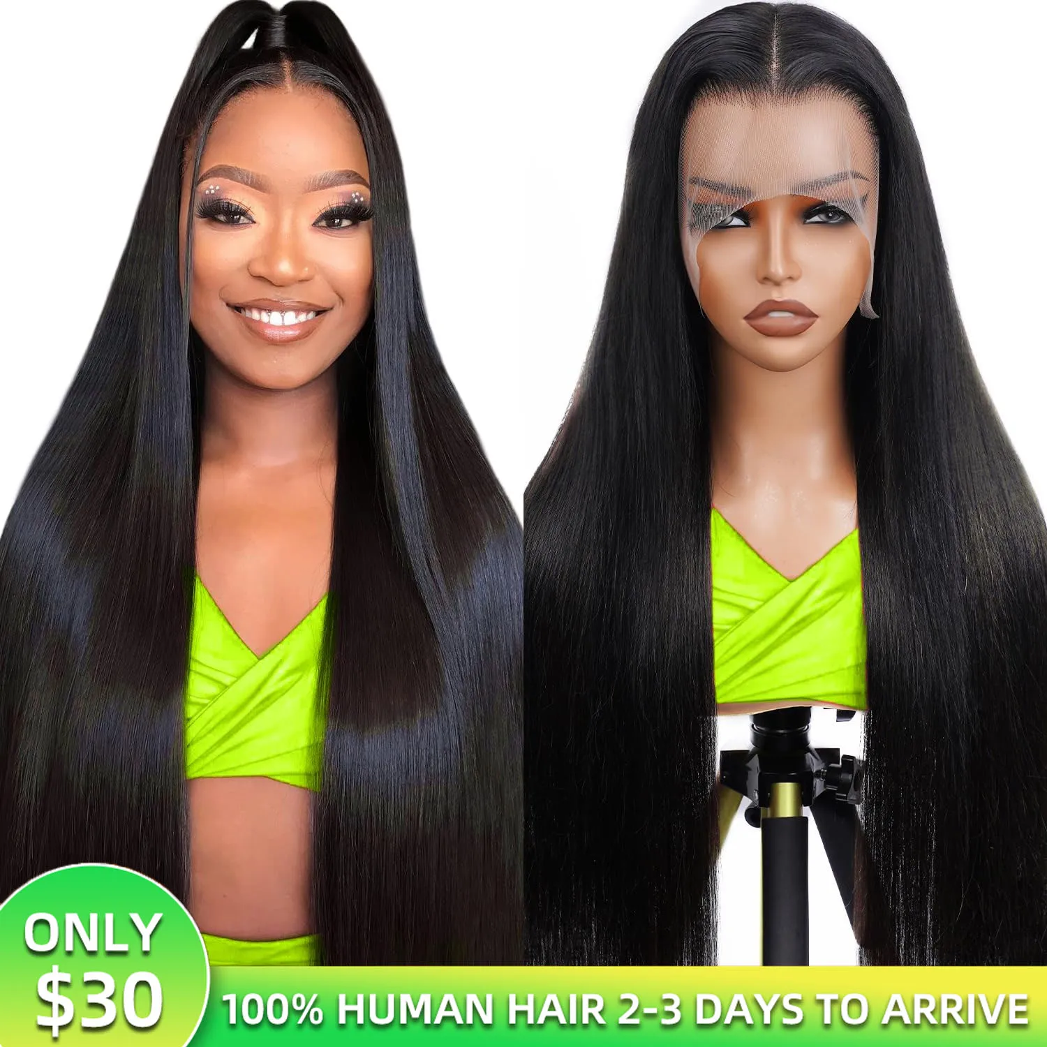 13X6 HD Straight lace Front Human Hair Wig 250Density 30 40Inch Bone Straight Human Hair Wigs 100% Real Human Hair Pre Plucked