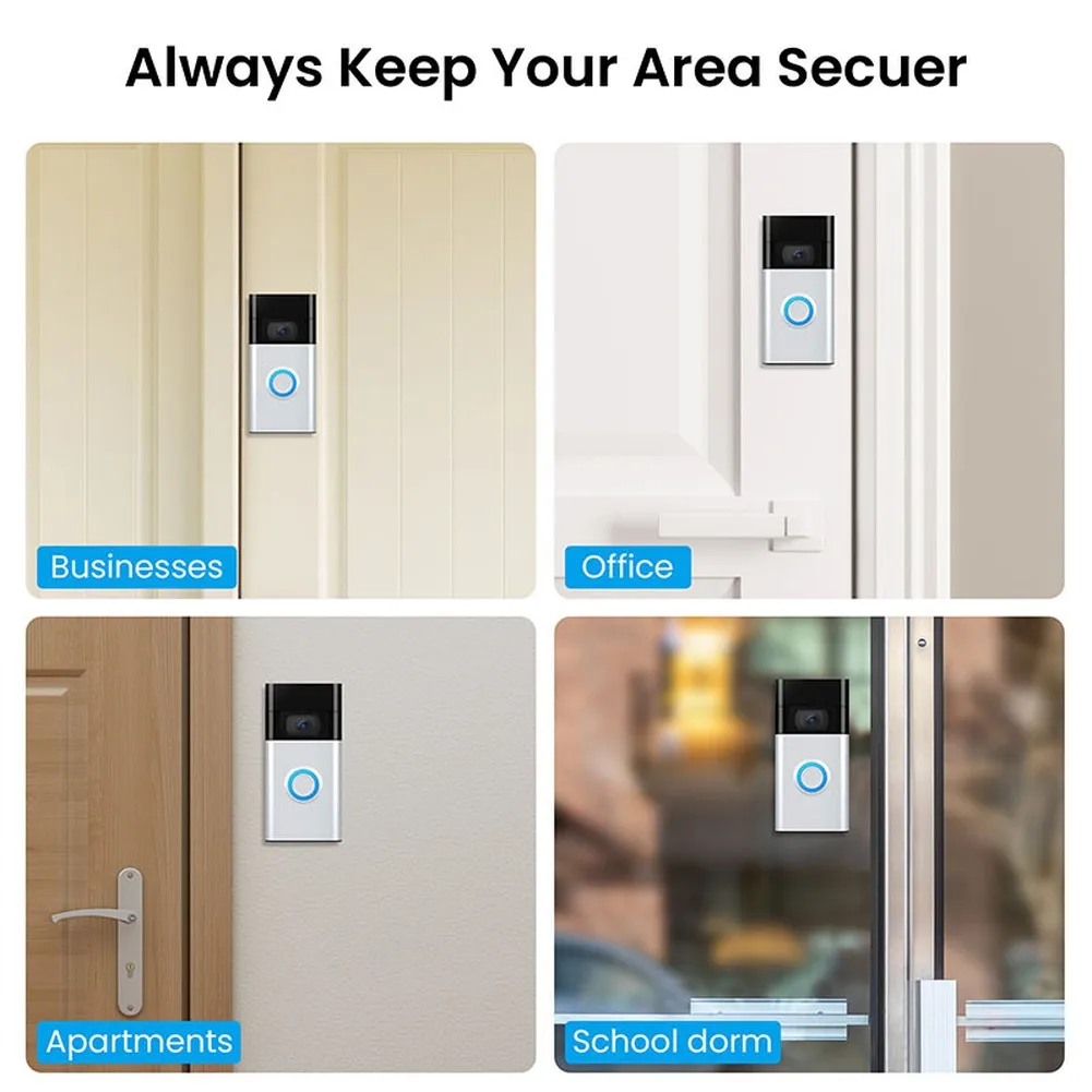 Adjustable No-Drill Door-bell Holder Compatible With Ring Video Door-bell 2020, Weather-Resistant Plastic Mount