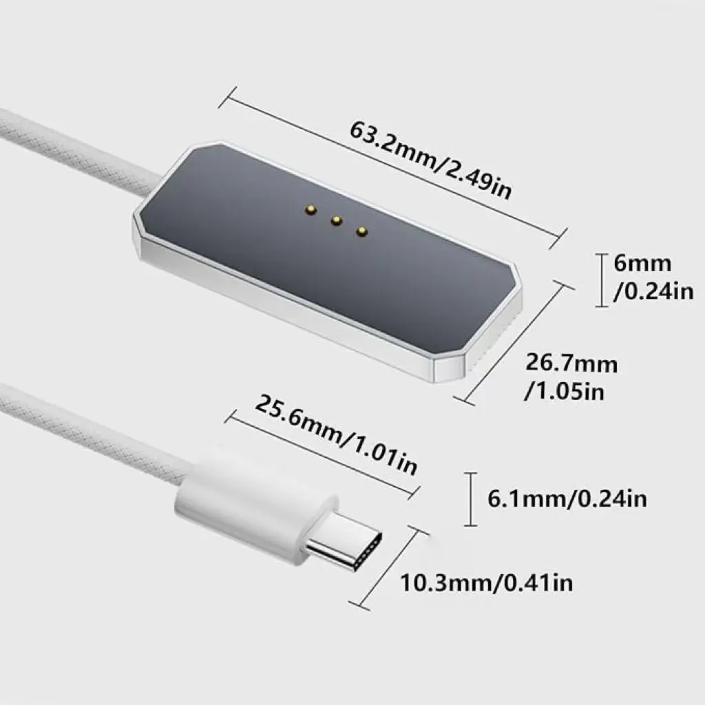 18W Magnetic Contact Charging Cable 2M Braided for iPad Air4/Air5/Air6,2018‑2022 iPad Pro 11‑inch,Type‑C Game Charger Cord