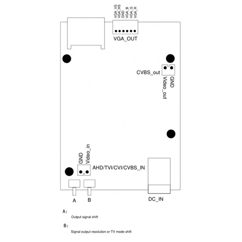 AHD Video Signal Board Ahd Cvi Tvi Cvbs To -Compatible Vga Converter Video Board Transmission Tool 1080P