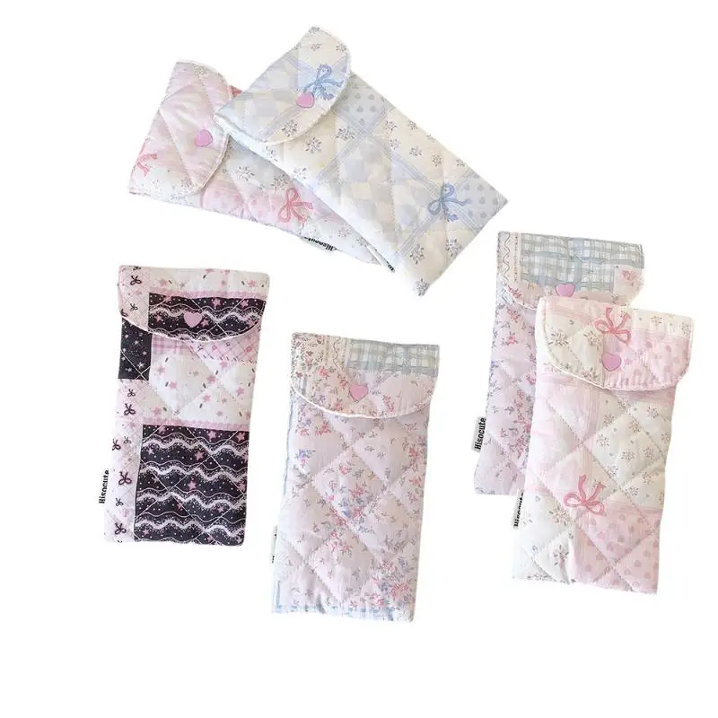 1 Stück Modische Blumenmuster-Schleifen-Snap-Stifttasche Schüler-Schreibwaren Mädchen Tragbare Brillen-Aufbewahrungstasche Große Kapazität Reise-Make-up-Tasche Geschenk – Detail 11