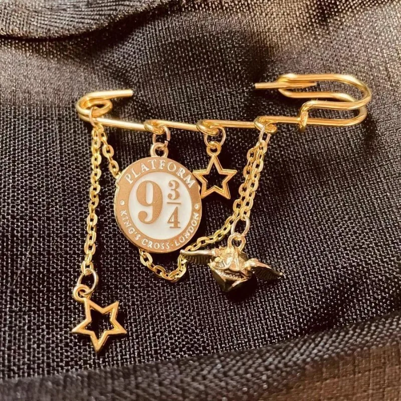 2 Styles Harry Movie Peripherals Platform 9 3/4/ Golden Snitch Brooch Collectible Girl Accessories Birthday Gift for Girlfriend