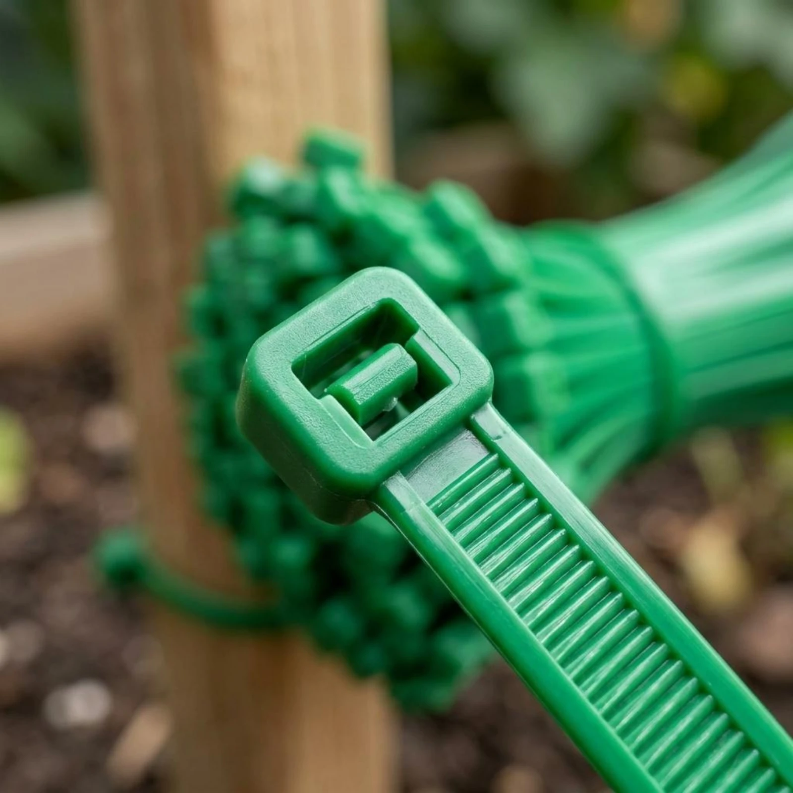 

100 Pieces Self-Locking Plant Tie Flexible Green Plant Zip Tie Fastener Slender