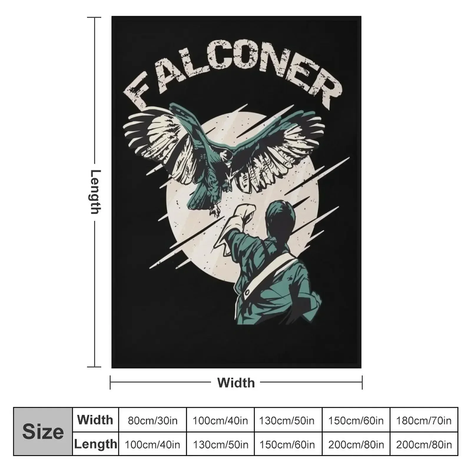 Falconry Bird landing on Falconer armClassic T-Shirt.png Throw Blanket couch cozy soft plush fuzzy picnic outdoor blanket