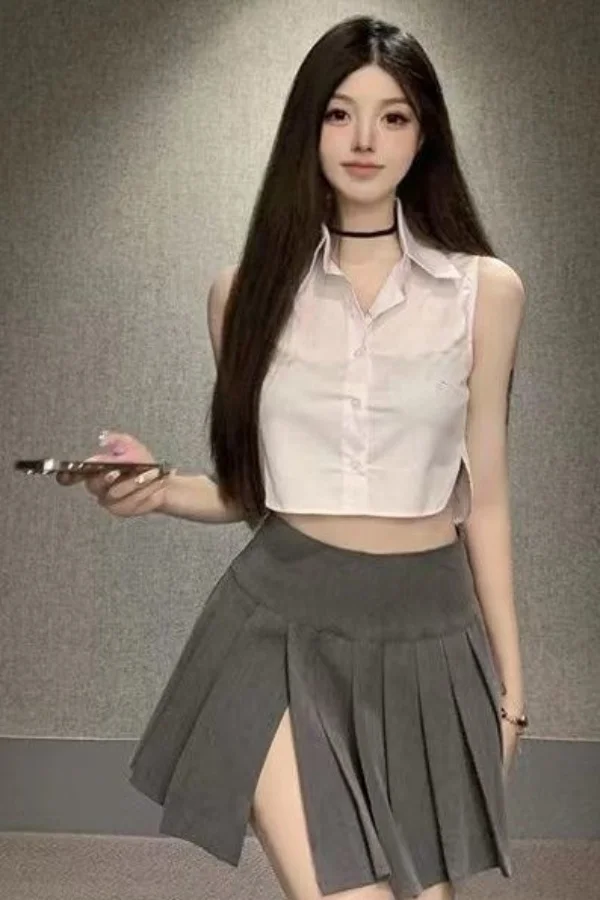 

Юбки женские в стиле пэчворк из искусственной кожи плиссированные клубные с высоким разрезом чувственные современные ночные галстуки-бар уникальный тренд динамическая уличная одежда