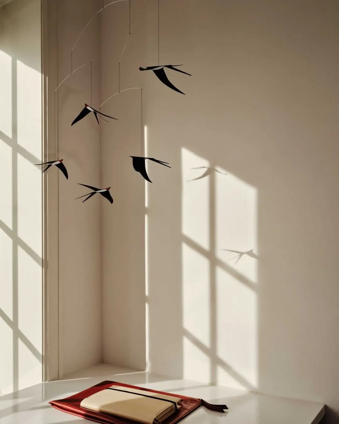 Minimalist  Air Balance Pendant Silent Wind Chime Flying Angel Bird Living Room Interior Decoration Kids Room Baby Bed Bell Gift