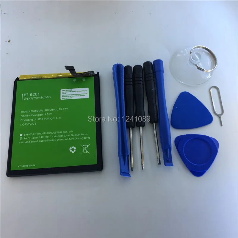 Mobile phone battery for LEAGOO BT-5201 battery 4000mAh Long standby time Gift dismantling tool for LEAGOO power 2 battery