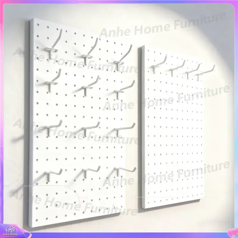Metal Pegboard 2 Panels with 24 Hooks Wall Mounted Storage Organizer for Garage Kitchen Bathroom Workshop Home Organization