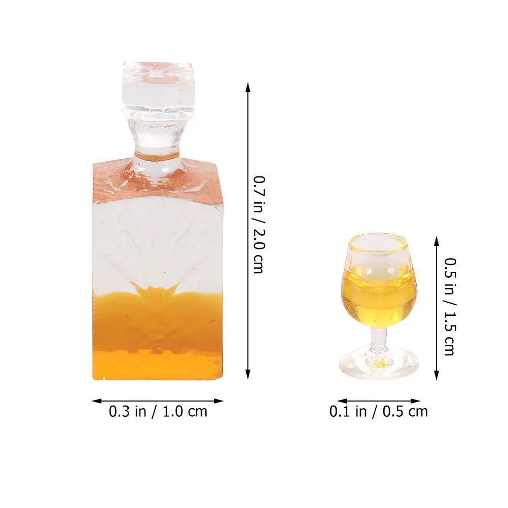 4Sets Realistic Miniature Wine Bottles High-Class Durable Decorative Mini House Accessories Desktop Photo Props