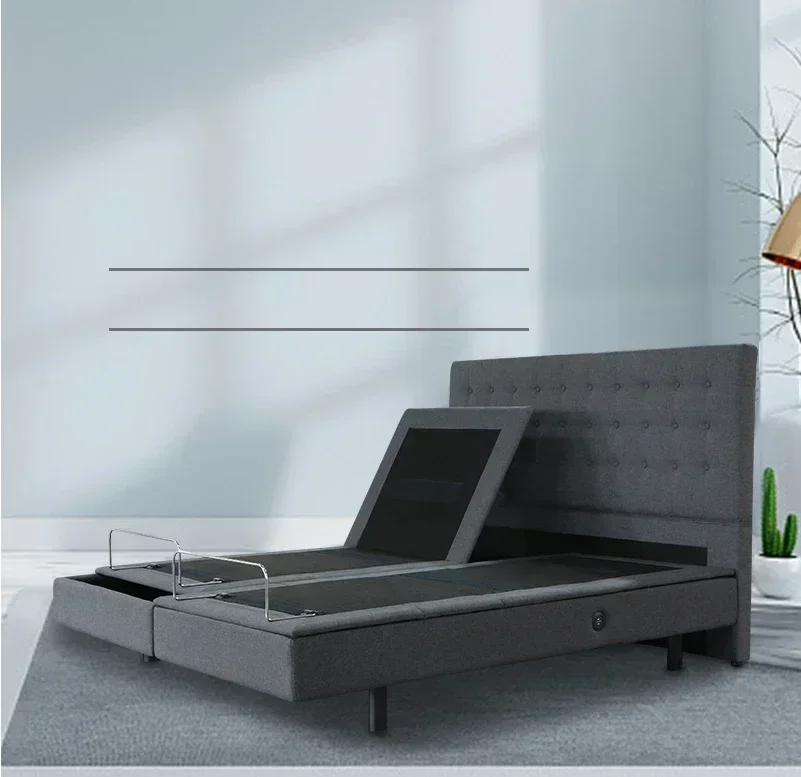 Folded Frame With Head Board, Massage, Zero Gravity, USB Charging Split King Bed Adjustable Bed