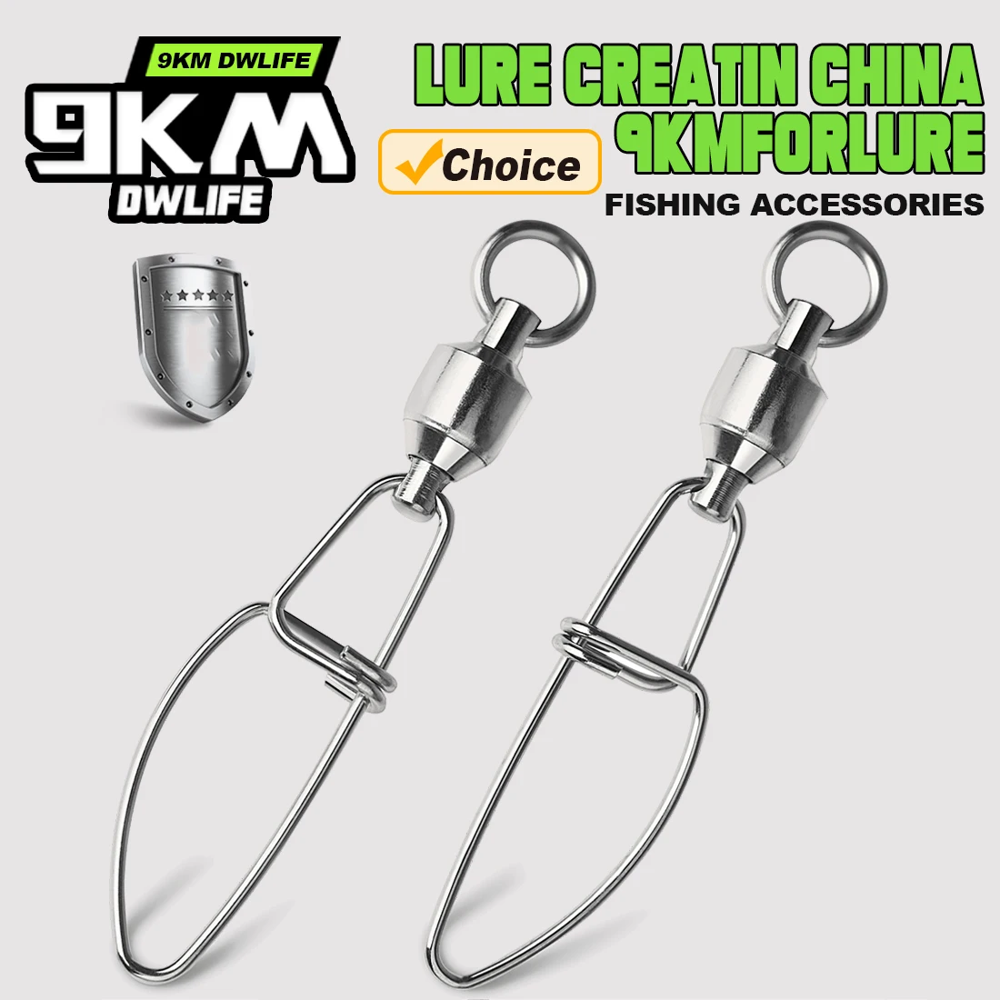 9KM 20Pcs Ball Bearing Swivels Interlock Snap Fishing Stainless Steel Fishing Connector #0-#8 Cross Lock Snap