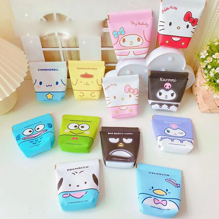 10pcs/lot Sanrio Kawaii Melody Kuromi Pochacco Pencil Case Cute Pencil Box Coin Purse Stationery Pen Bag School Supplies