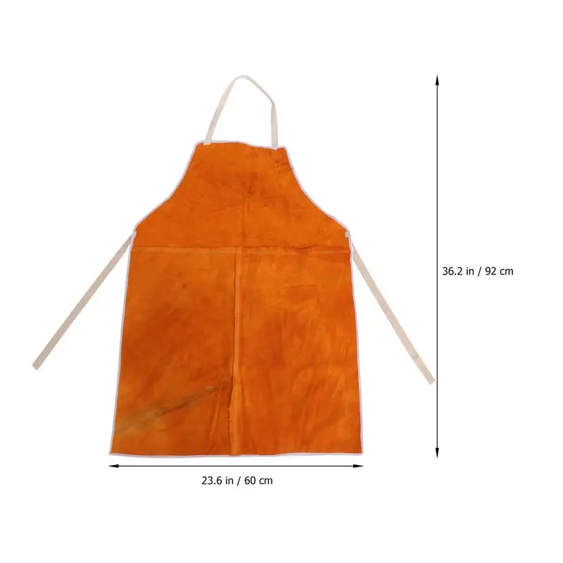 1pcs Welding Apron Work Cowhide Resistant Bib Heat Hair Working Flame Welder Clothes Blacksmith Men Aprons Coat Clothing