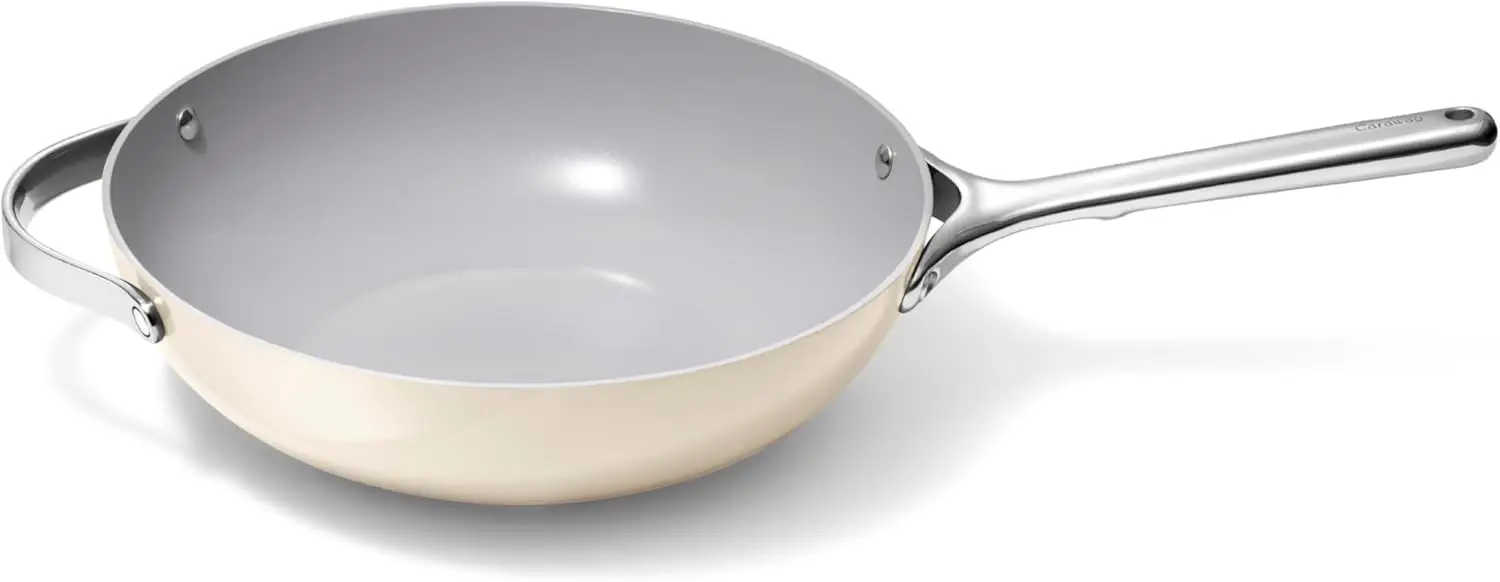 

Caraway Non-Stick Stir Fry Pan -12” Wok-Inspired Pan -Free From Forever Chemicals -High-Sloped Walls -Stainless Steel Handle