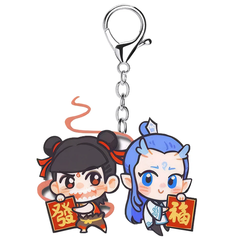 3 قطعة أفلام الطرفية Ne Zha Ao Bing المفاتيح قلادة سلسلة مفاتيح مصنوعة من الأكريليك مفتاح قلادة سيارة قلادة هدية للأصدقاء المشجعين #2