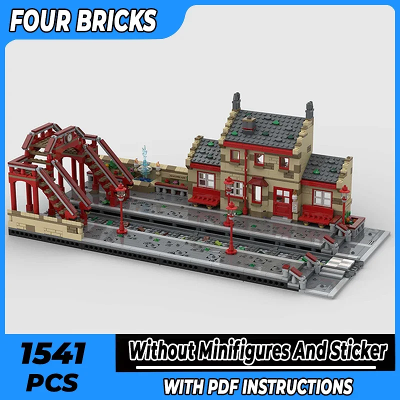 Film Straatbeeld Model Moc Bouwstenen Hogsmeader Station Technologie Modulaire Blokken Geschenken Kerst Speelgoed DIY Sets Montage