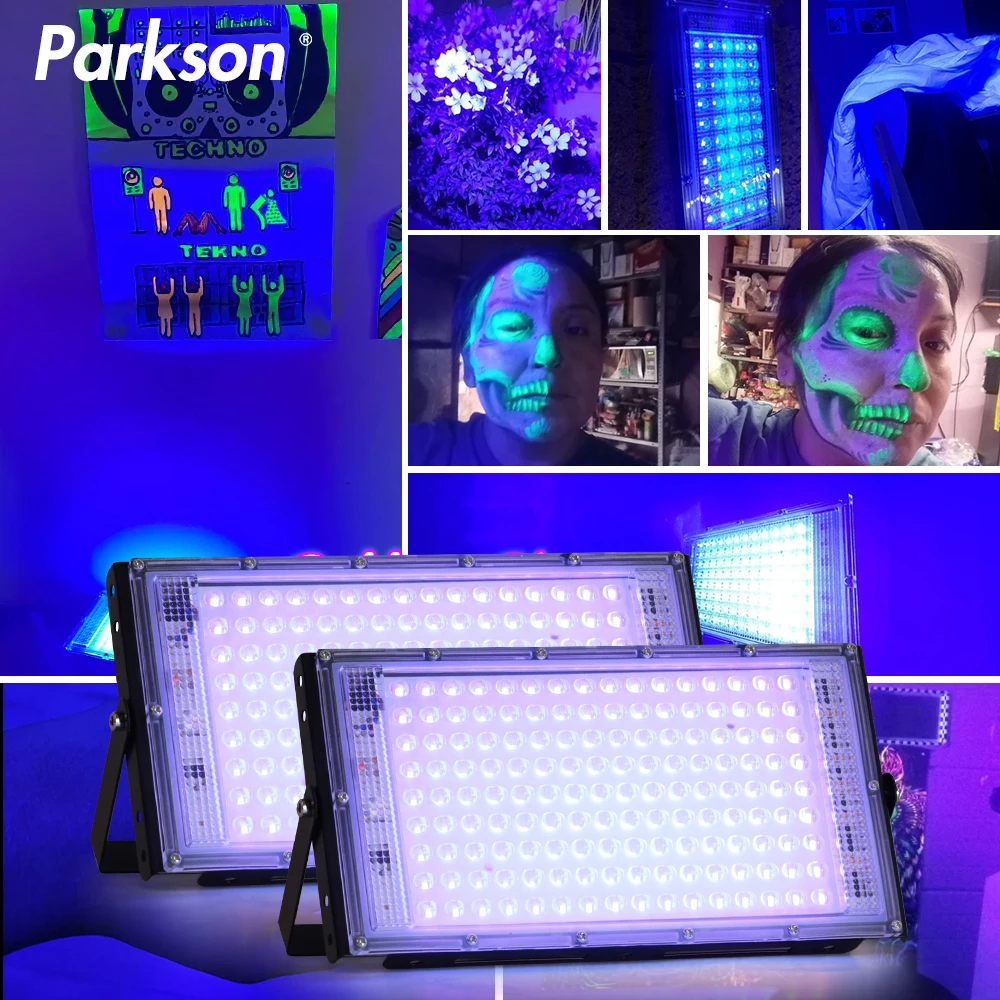 

Светодиодный ультрафиолетовый прожектор 395 нм 400нм 50Вт 100Вт 150Вт LED сцена черный свет 220В водонепроницаемая ультрафиолетовая флуоресценция вечеринка подсветка сцены