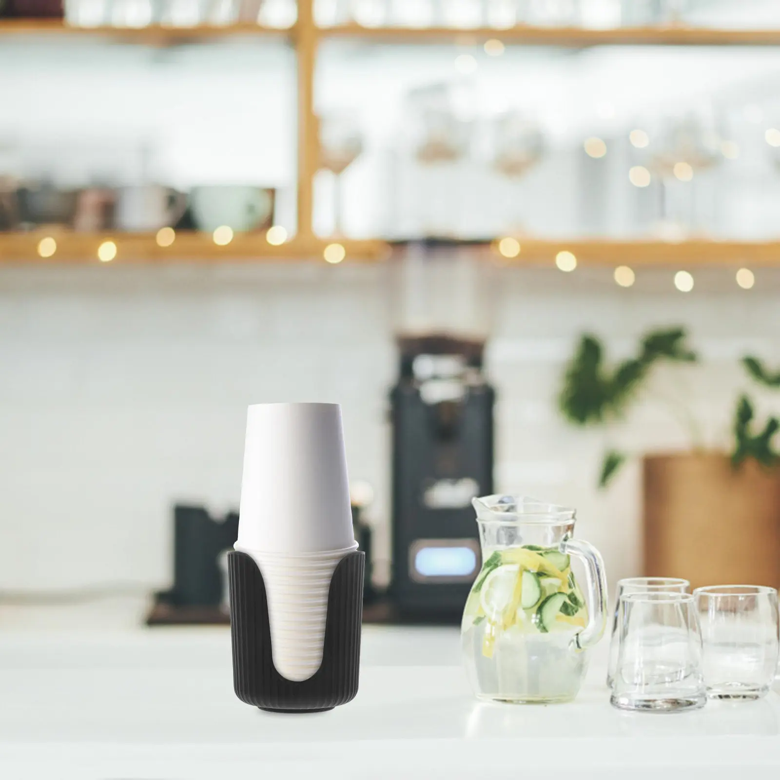 2Pcs Paper Cup Dispenser Plastic Cup Holder for Office Kitchen Bar Countertop Desk Coffee Station Organizer Upright Storage Rack