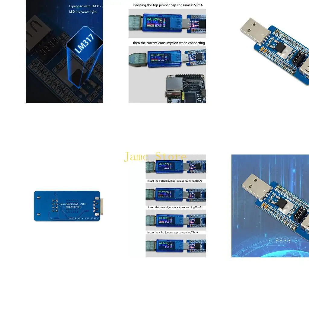 

LX0B Multifunctional USB Electronic Load Tool Adjustable Power Consumption Maintain Chargers Activation