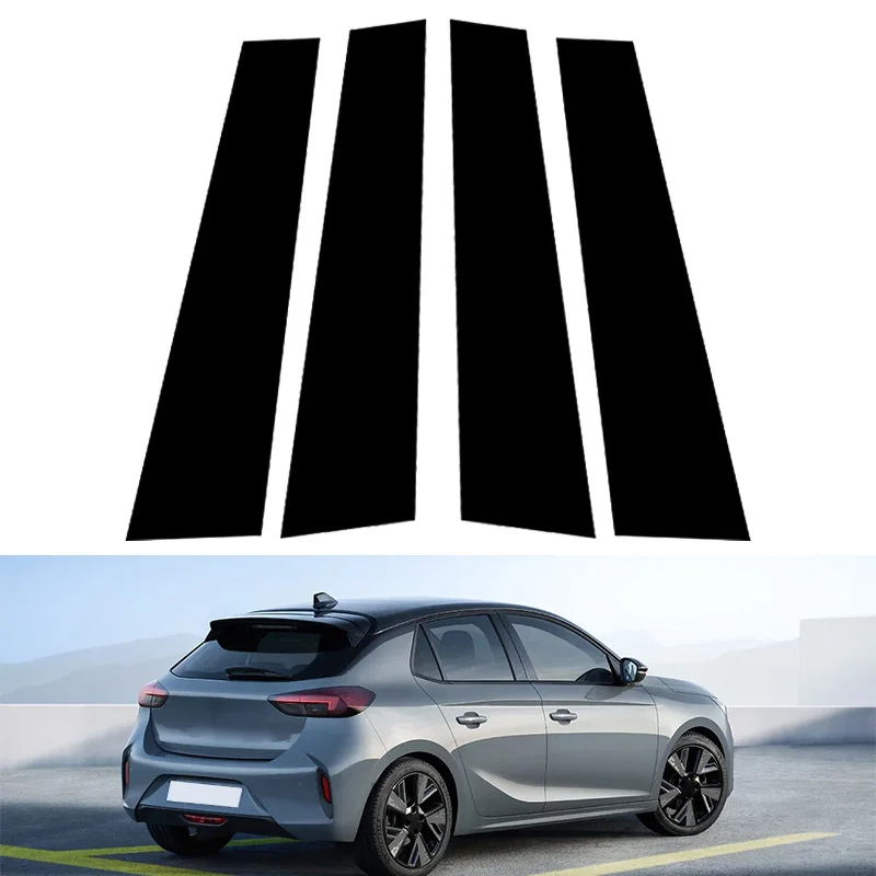 

Glossy Black Pillar Posts Cover For Opel Corsa Hybrid 2024 E GS Line 2019 GS 2023 Door Window Moulding Trim Sitcker Accessories