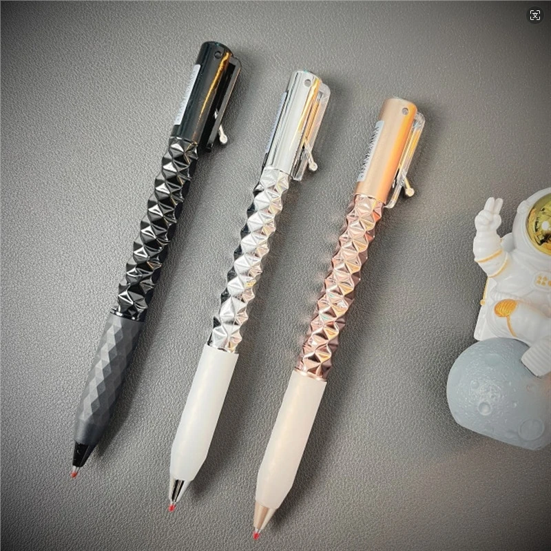 Metal Geometric Deformation Gel Pen 0.5mm Black Ink Shape Change Decompression Pen Anamorphic Neutral Pen Student Stationery