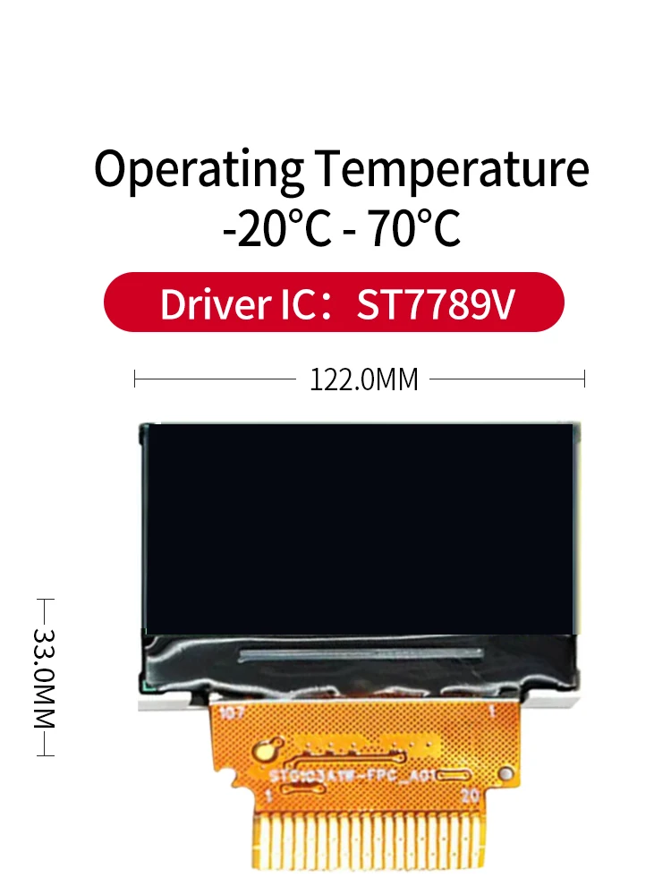 الأصلي ST0103A2W-WSNLW-F ST013A1W-FPC-A02 IPS Screen184x96 1.03 بوصة TFT شاشة الكريستال السائل SPI واجهة ل Anki جديد ناقلات روبوت