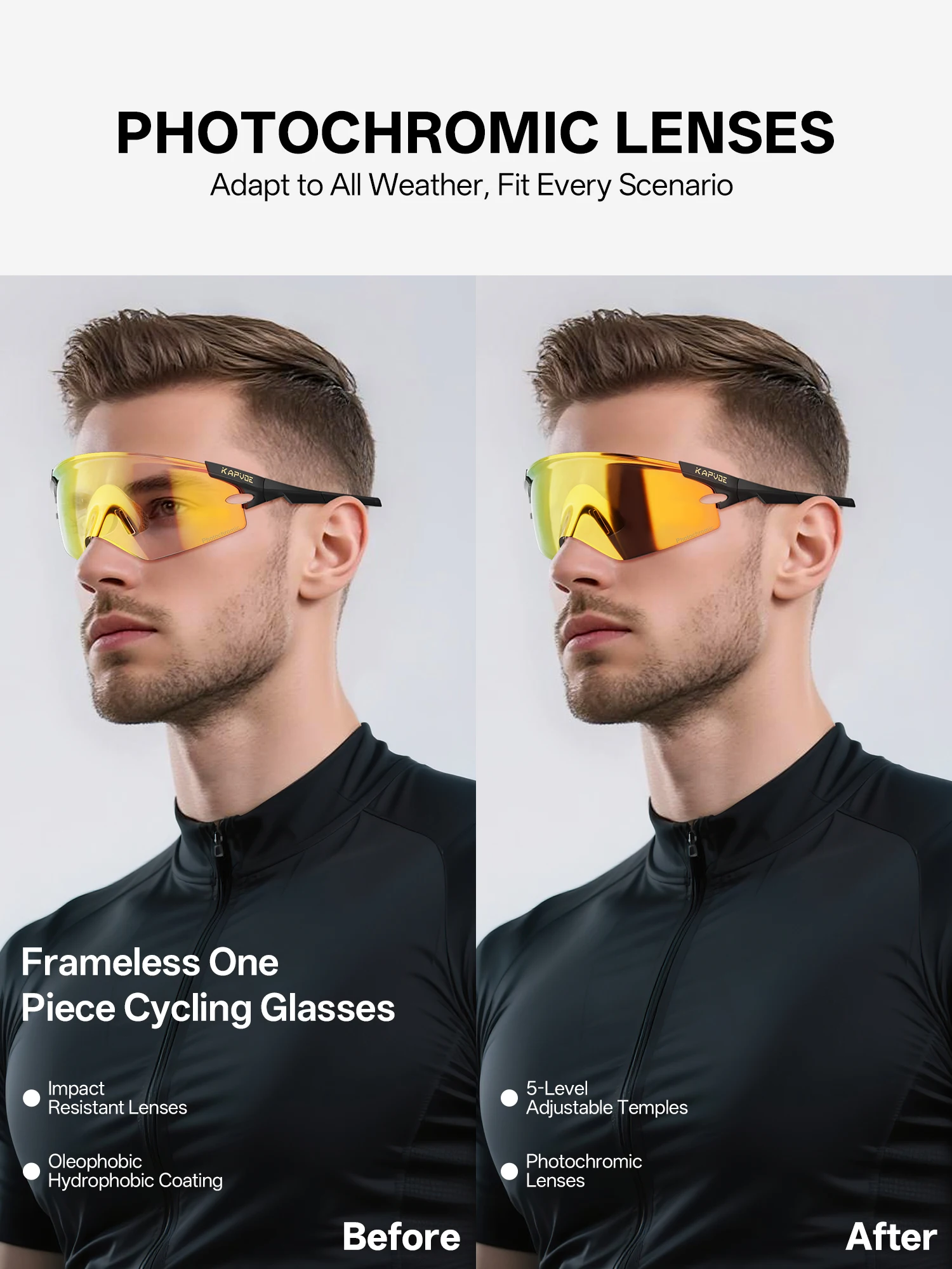 AliExpress kapvoe Kapvoe Red Photochromic Cycling Glasses UV400 Men Women Cycling Sunglasses Road Bicycle Goggle MTB Cycling Eyewear