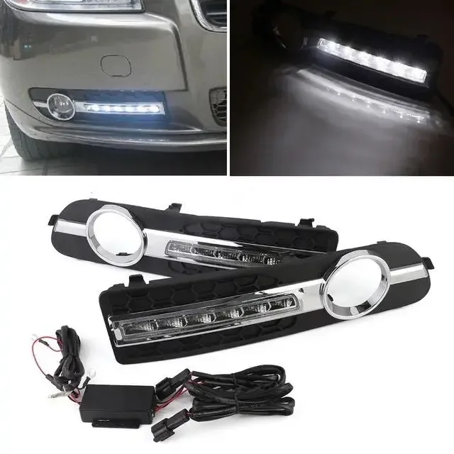 2 pcs car styling for Volvo S80 2009 - 2013 LED Day light DRL Daytime driving Running Lights Daylight cover yellow turn signal