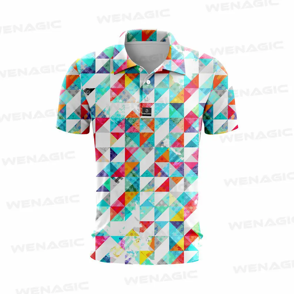 Polo Shirts Men T-shirt Printed Golf Wear Tennis Polo Shirts Fashion Casual Breathable Short Sleeves Jersey Tops Sports Clothing