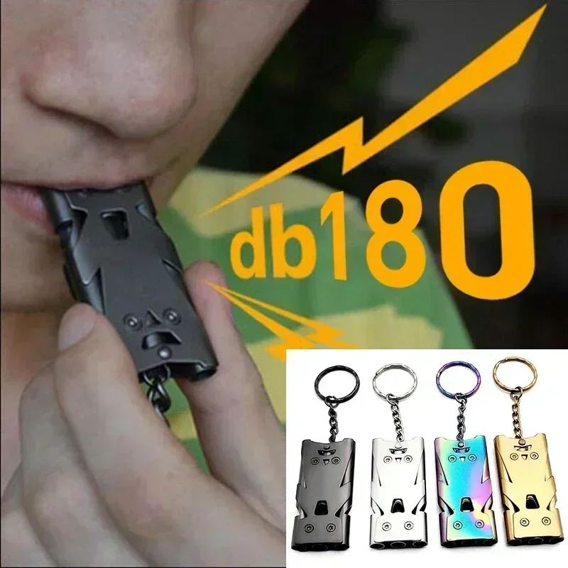 

1PC Outdoor Survival Double Pipe Whistle Pendant Keychain High Decibel Emergency Whistle Camping Tool Multifunction Whistle