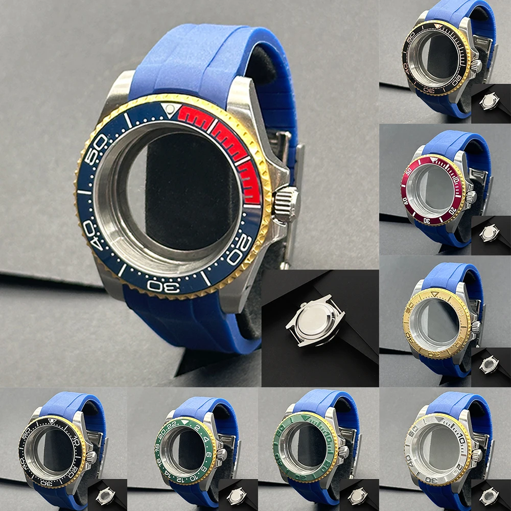 40mm case sapphire glass GMT ceramic aluminum bezel  suitable for NH35 NH36 ETA 2836-DG Miyota8215 Movemet 28.5mm dial