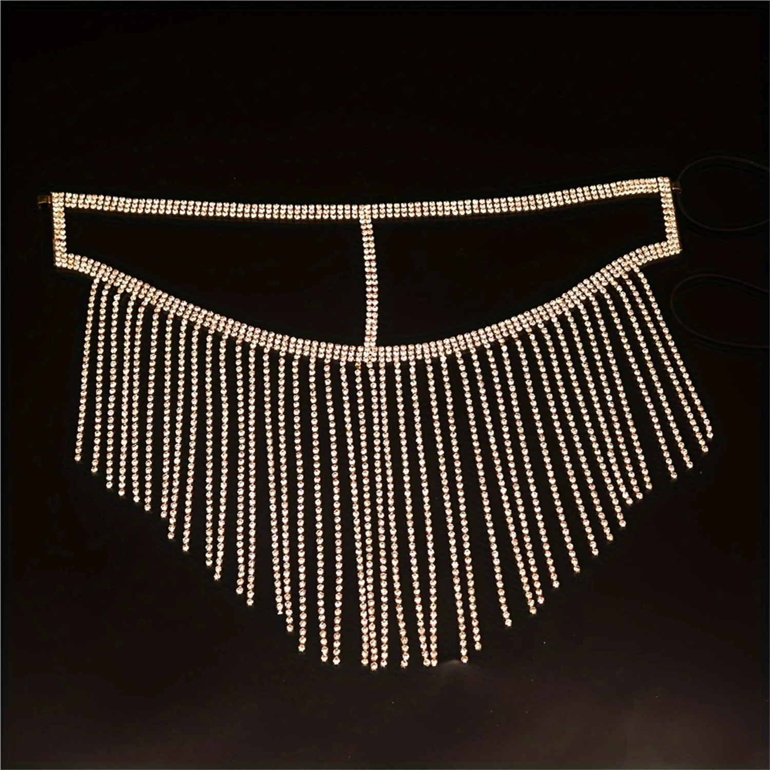 Gepersonaliseerde klauwketting lange kwast strass masker banketfeest nachtclub acteren masker festival gezichtsaccessoires