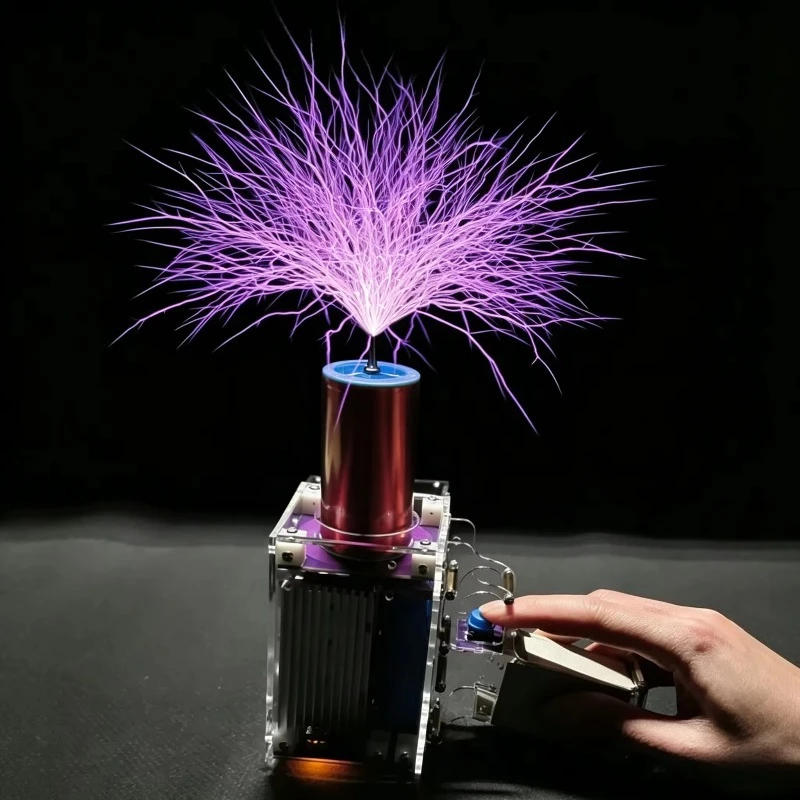 3000mAh Plus 80W 6A Tesla Coil Gun Portable Handheld Tesla Coil High Voltage Generator Artificial Lightning Tesla Coil