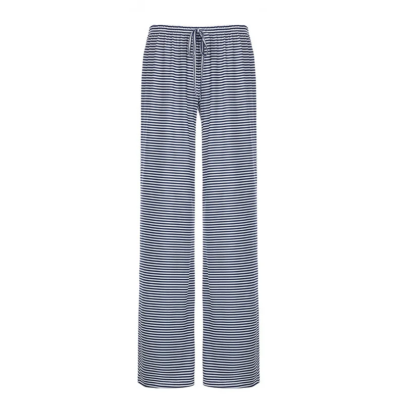 Women's American Street Style Striped Knitted Casual Pants Loose Straight Wide Leg for Spring Summer Autumn Three Seasons