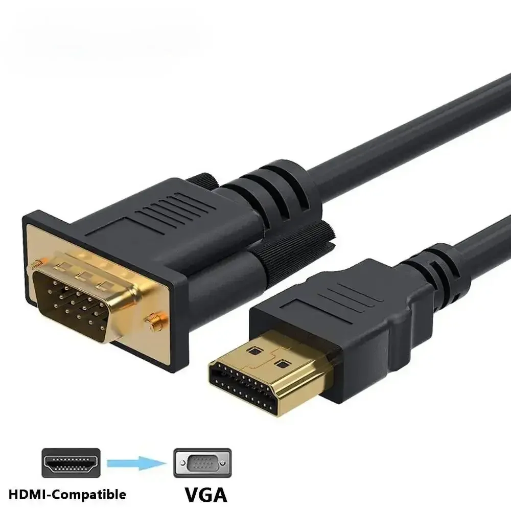 1080P HDMI to VGA Adapter Connector Cable 1.8M FHD for Desktop Laptop PC TV Monitor Projector image 6
