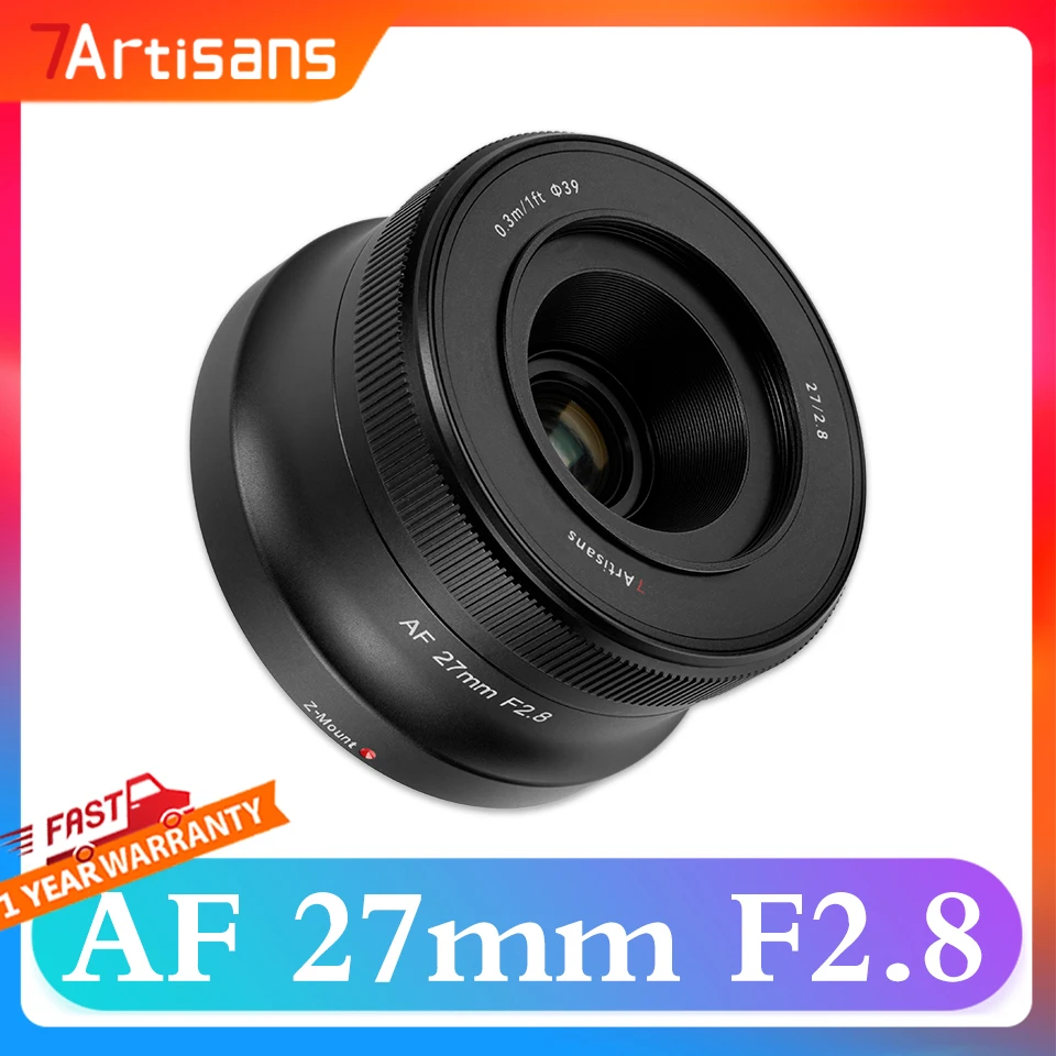 7artisans AF 27mm F2.8 APS-C Format Große Blendenöffnung Kameraobjektiv für Humanwissenschaftliche Fotografie mit Sony E Fujifilm XF Nikon Z-Mount