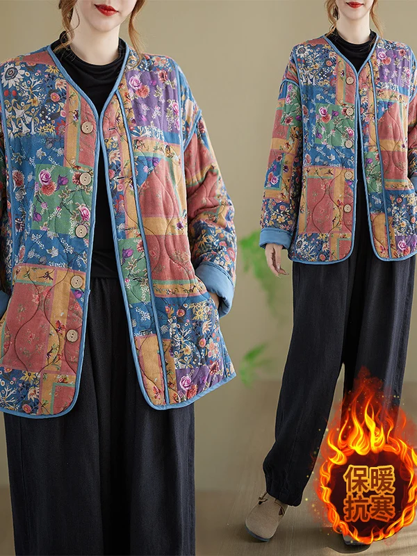 

High-End Loose Casual Cotton Jaet Lightweight id Pattern Women's Faionable plus Size New Chinese Retro Top Coat