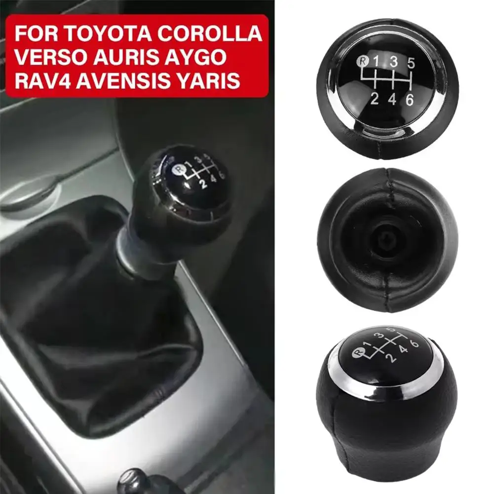 

6 Speed Leather Stitch Gear Shift Knob Universal Car Gear Stick Shift Knob For Toyota Corolla Verso Auris Aygo For Rav4 Ave T4Q8