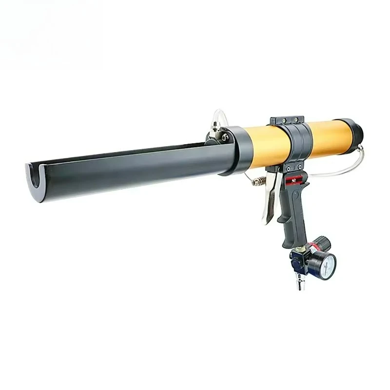 310ml Pneumatic Glass Glue Gun Barrel Hard Glue Gun with Back Rod Function Sealant Gun
