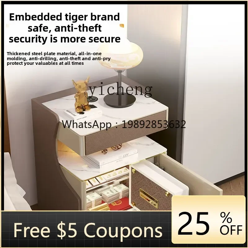 

Bedside Table Simple Modern Home Bedroom with Safe Small Smart Safe