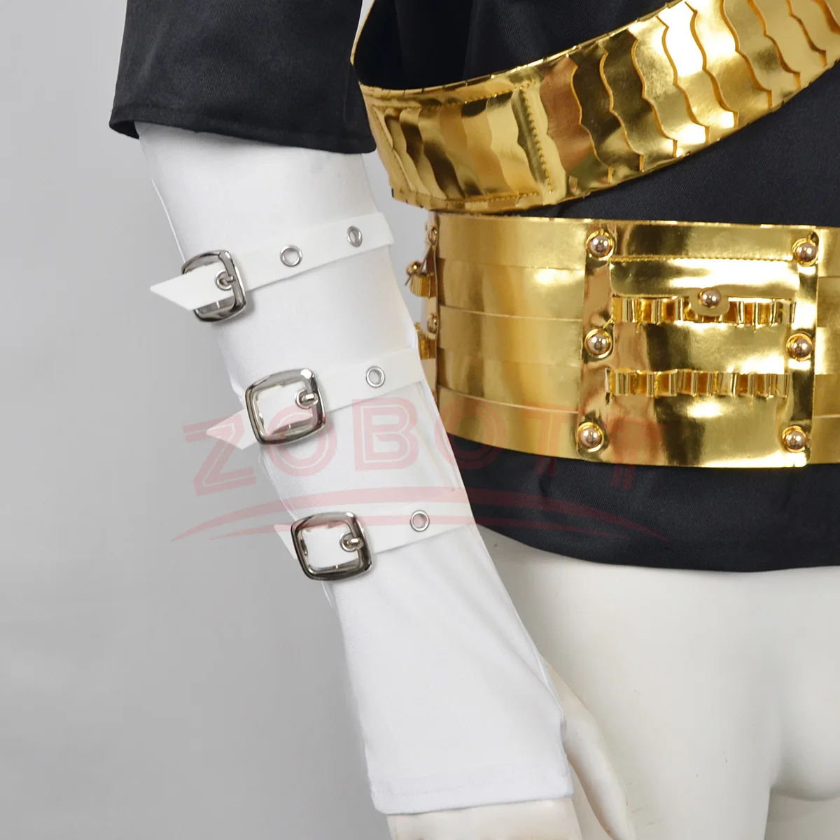Hot Michael Joseph Jackson Classic JAM Jacket & Metal Belt Bullet Punk Exactly Same High Collection Halloween Costumes view 6