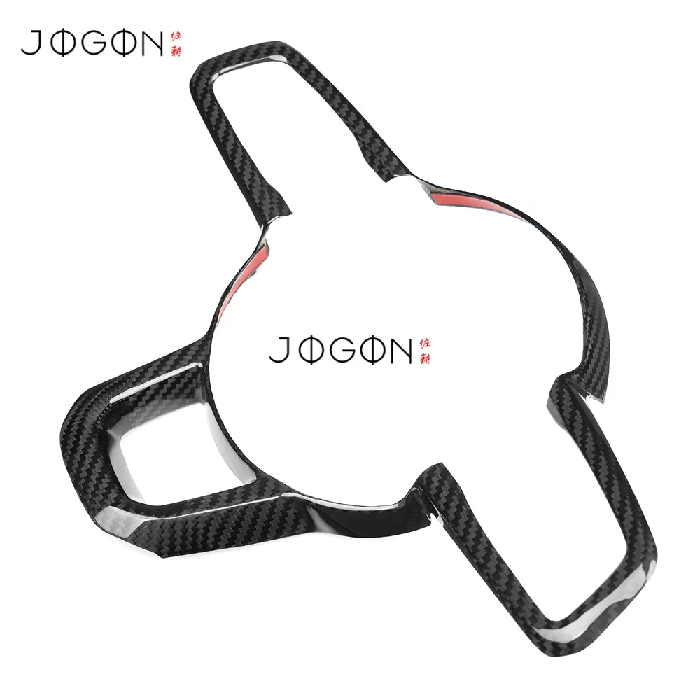 ألياف الكربون الجافة سيارة الداخلية عجلة القيادة زر قطاع غطاء الكسوة اكسسوارات ل جيب رانجلر JL 2019-2025 المصارع JT #6