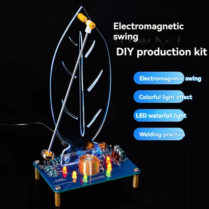 Electromagnetic Swing DIY Electronic Kits Magnetic Levitation Moving Flowing Lights Soldering Practice Loose Parts