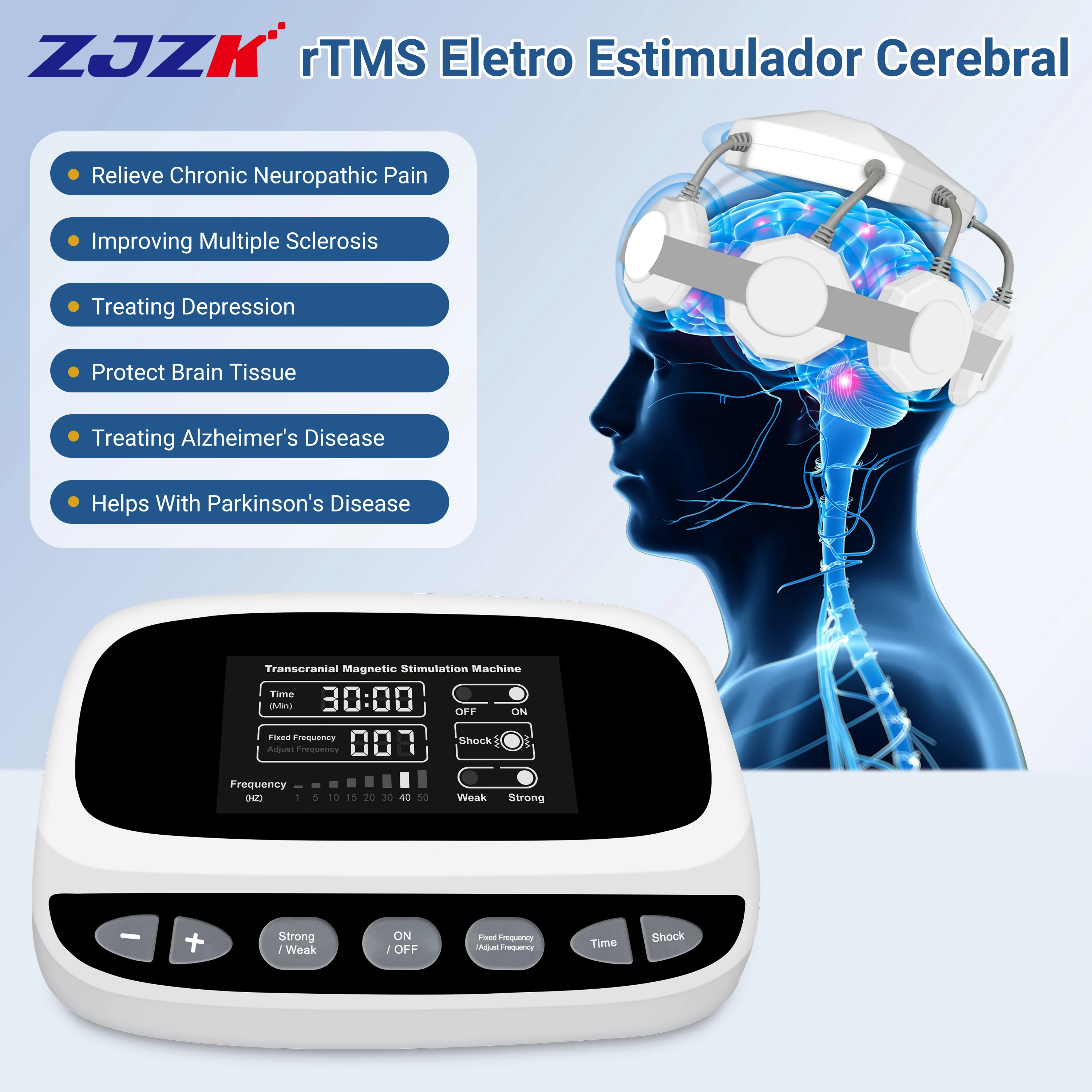 

ZJZK TMS Therapy Stimulation Depression Treatment For Autism Obsessive-Compulsive Disorder (OCD) Traumatic Brain Injury(TBI)