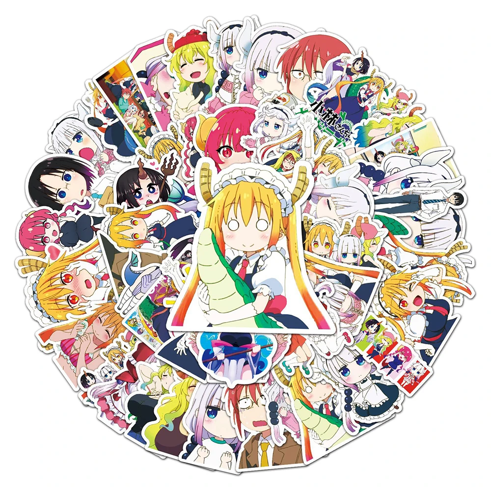 10/30/50 Stück Kawaii Japanische Anime Miss Kobayashi's Dragon Maid Aufkleber Niedliche Kobayashi Manga Sticker DIY Laptop Schreibwaren Gepäck