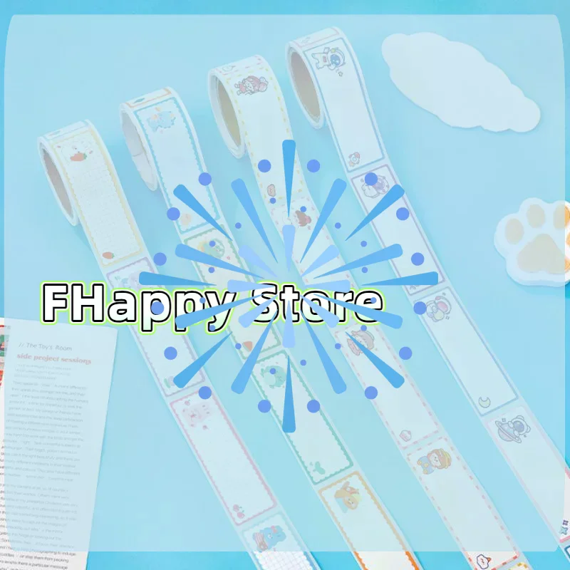 60Pcs/Roll Cartoon Name Stickers DIY Self-adhesive Handwritten Labels Cute Kindergarten Pupils Book Blank Envelope Seal Sticker