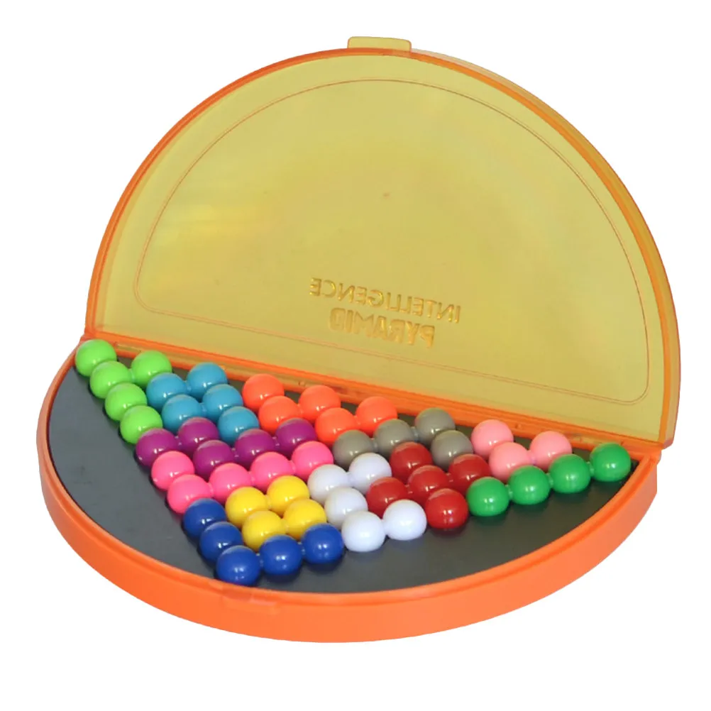 1Set Wisdom Pyramid Beads Educational Intelligence Game for Kids Orange Logical Thinking Development Gift Spatial Imagination