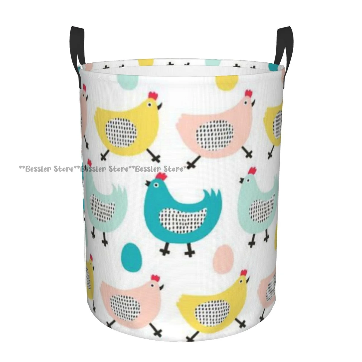 

Funny Chicken Pattern Laundry Basket Folding Dirty Clothes Toys Storage Bucket Household
