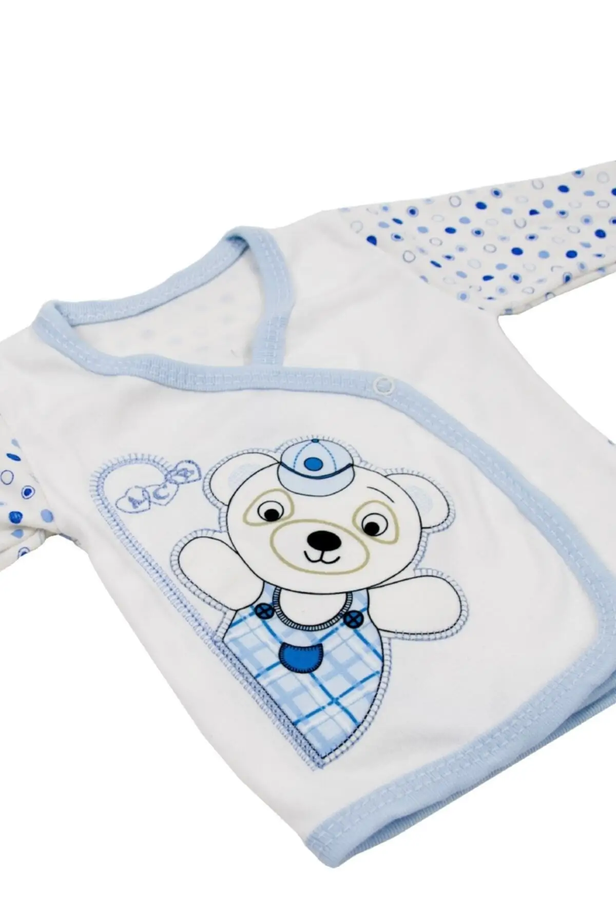 

Boy / Girl Baby Clothing Hospital Outfits Birth Gift Newborn Teddy Bear Patterned Cotton Baby Jumpsuit Set Antibacterial