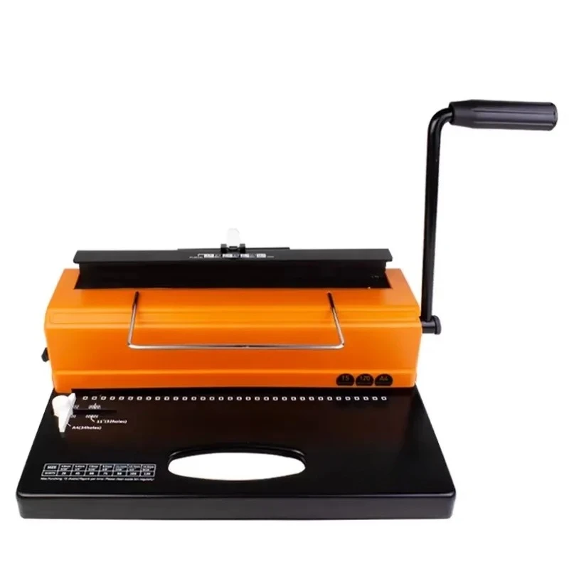 Manual Double Loop Spiral Wire Twin Ring Wire-O Binding Machine for Notebooks - view 4